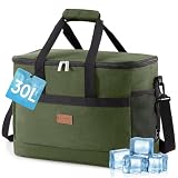 Lifewit Borsa Frigo 30L, Borse Termica Morbida per Surgelati, Grande Borsetta Termiche Porta Pranzo per Uomini e Donne, Cooler Bag per Mare, Spiaggia, Viaggio, Campeggio, Barbecue, Verde