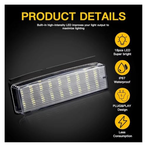 Luz de matrícula LED para Mazda MX5 Miata MK3 NC 2006-2015 bombilla blanca 6000K 4