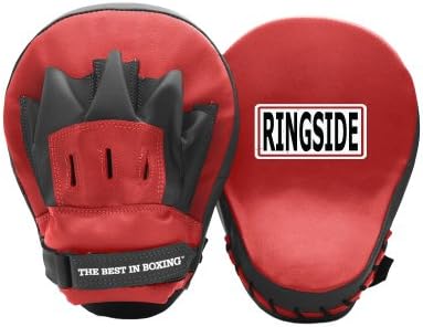 Ringside Curved Boxing MMA Punch Mitts (Pair) Red, 10.5"