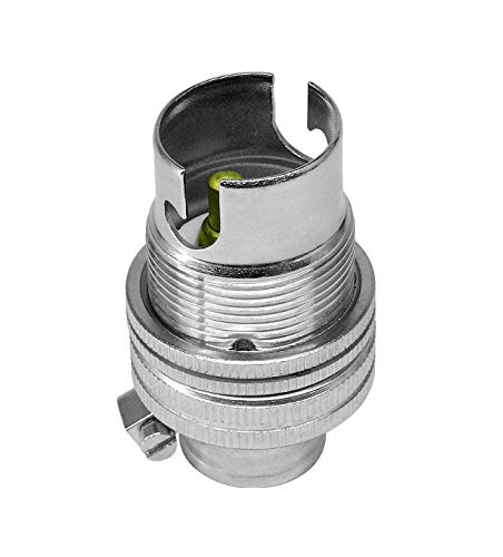 K M Electronics® Silver Chrome LAMP Light Bulb Holder BC Bayonet Cap 1/2" Screw Thread