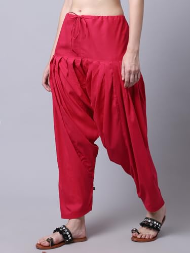Image of Pistaa's Women's Regular Fit High Rise Combo of 3 Solid Pure Cotton Patiala Salwar