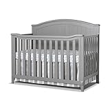 Sorelle Furniture Fairview Crib, Classic 4-in-1 Convertible Crib, Made of Wood, Non-Toxic Finish, Wooden Baby Bed, Toddler Bed, Child’s Daybed and Full-Size Bed, Nursery Furniture -Gray