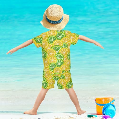 Image of Sunflower Floral Yellow Black Short Sleeve Hawaiian Button Down Shirts and Short Sets for Boys Toddler Summer Outfits