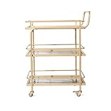 Elegante carrito de bar para servir, carrito de vino de cocina con almacenamiento, muebles modernos de bar para el hogar para entretener, fácil movilidad y diseño elegante