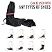Waterproof Anti Slip Motorcycle Boots Cover for Men Size 7-8 Women 8.5-9.5 with Sturdy Zipper Elastic Bands Reflective Heels and Red Line - Suitable for Cycling Bike Riding - Black