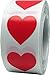 InStockLabels Heart Stickers 3/4 Inch 500 Adhesive Stickers, Red