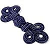 SEW Trendz Handmade Chinese Frogs Closures Buttons Hook & Eye Sewing Coats Capes Jackets Renaissance Costumes-Dark Navy Blue Color-Double Three Loop Braid Design-Small Size- 3 x 1.25- 1 Pair/Pack