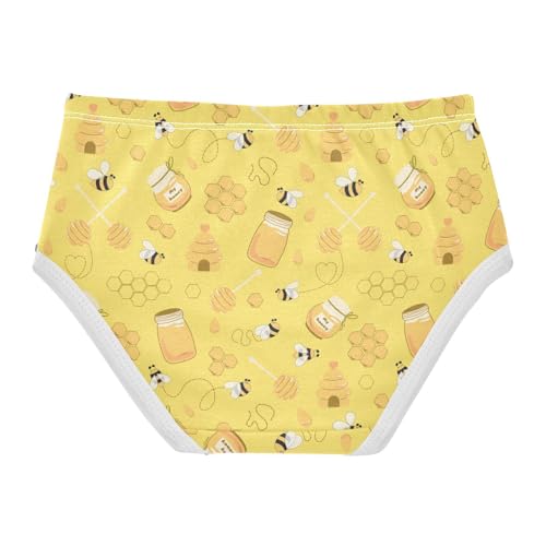 Little Girls' Soft Cotton Underwear Kids Breathable Comfort Yellow Bee Honey Panties Briefs Toddler2