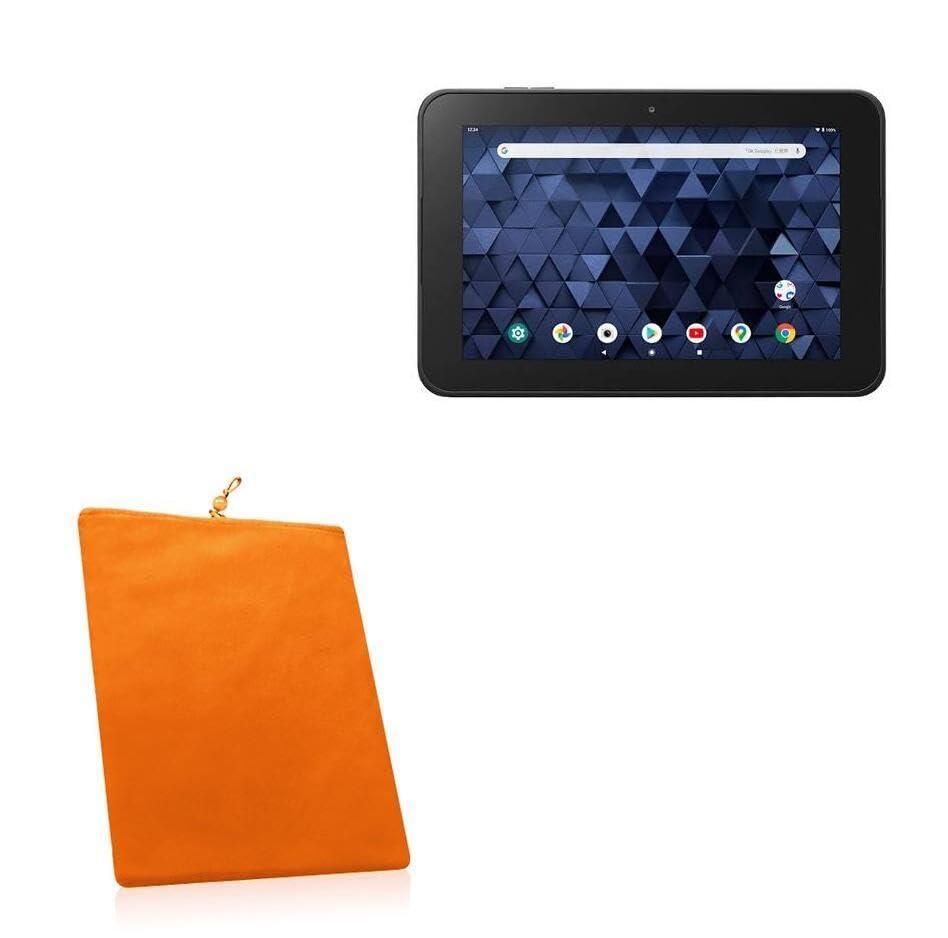 BoxWave Case Compatible with Kyocera KC-T304 - Velvet Pouch, Soft Velour Fabric Bag Sleeve with Drawstring - Bold Orange