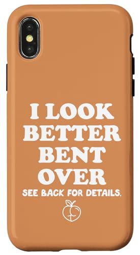 I Look Better Bent Over Book See Back for Details Peach Butt �X�}�z�P�[�X iPhone X/XS �p