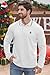 Arvilhill Men's Christmas Office Polo White Fashion Santa Embroidery Enhanced Pique Material Long Sleeve Business Attire White XL