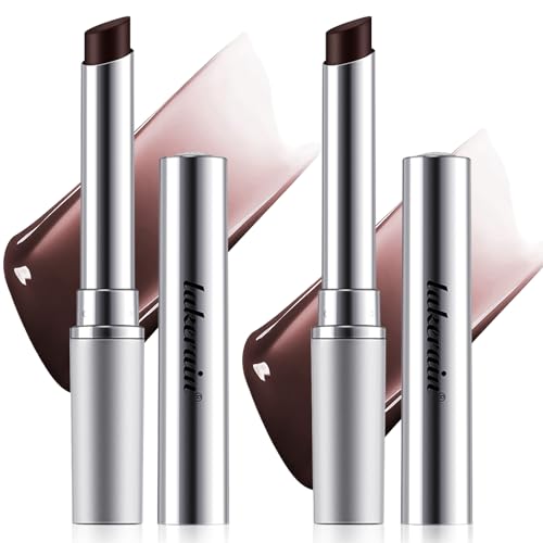 LYBHDAFA 2PCS Black Sheer Tinted Lip Balm - Hydrating Honey Almost Lipstick for All Skin Tones, Moisturizing Nourishing Formula with Natural Black Cherry Tint, Ultra-Glossy Finish & Daily Lip Care