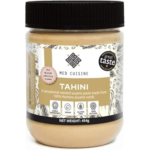 Med Cuisine Tahini - All Natural 100% Roasted Humera Single Origin Sesame Seeds Paste - Vegan, Gluten-Free, Peanut Free Cover