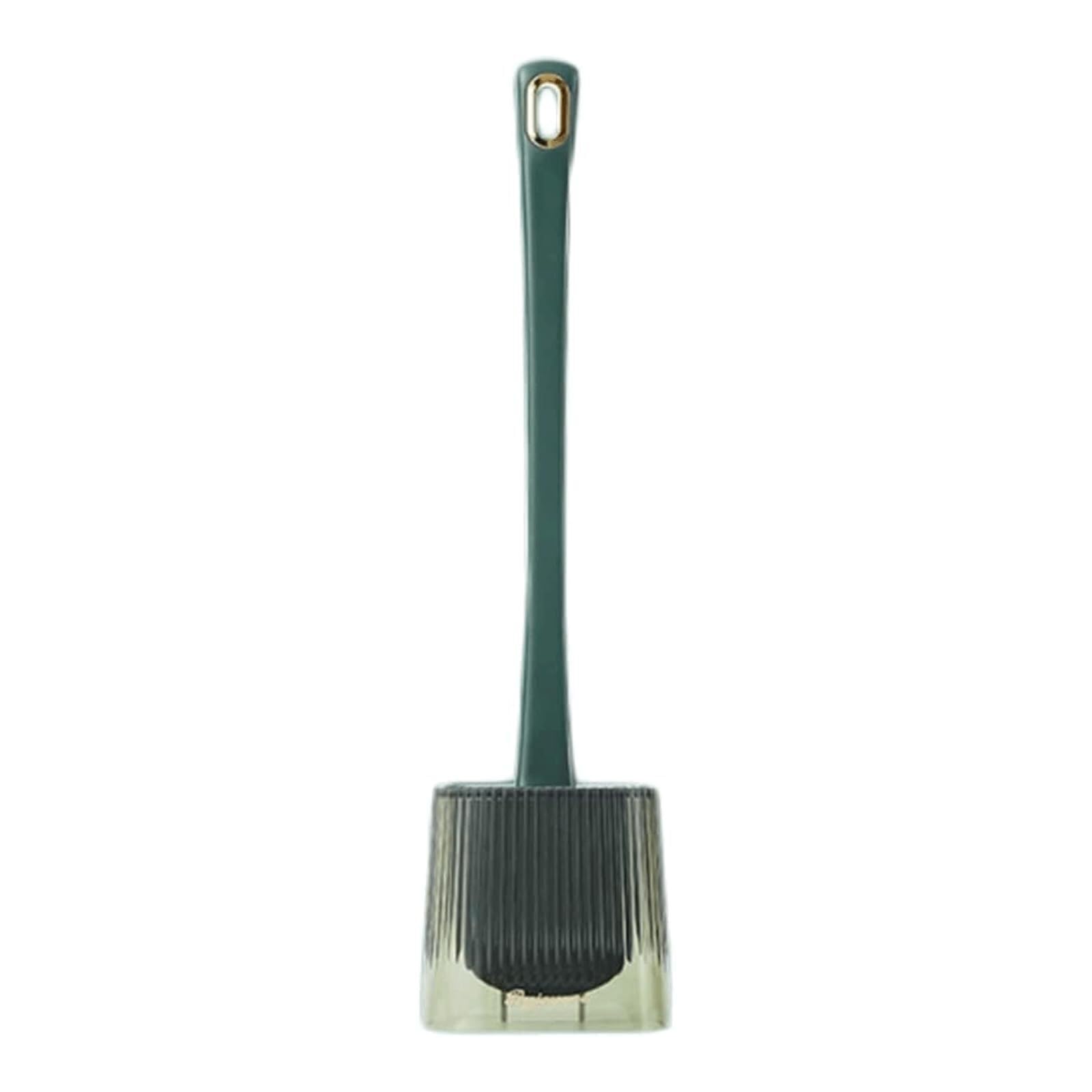 Tyuhduyur Gold Toilet Brush Wall Mount Bowl Long Handle Floor-Standin Silicone Cleaner With Holder Set Space-Saving (Gold)