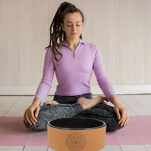 Rueda de yoga de corcho natural premium para equilibrio duradero 5
