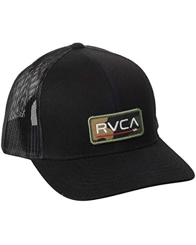Image of RVCA Men's Curved Brim Trucker Hat, Structured Hat with Curved Bill, Adjustable Snapback Closure