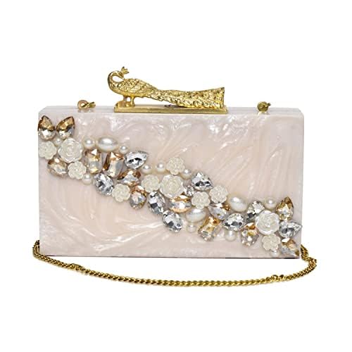 TZ HANDICRAFT Resin Clutch Stone Crystal and new condision sling chain and Stylish Peacock Buckle Resin Clutch and marbl look good marbl (B0CND1B4H8) Amazon Price History, Amazon Price Tracker