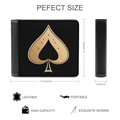 Ace of Spades Bifold Wallet PU Leather Purse Slim Cash Card Holder for Men2
