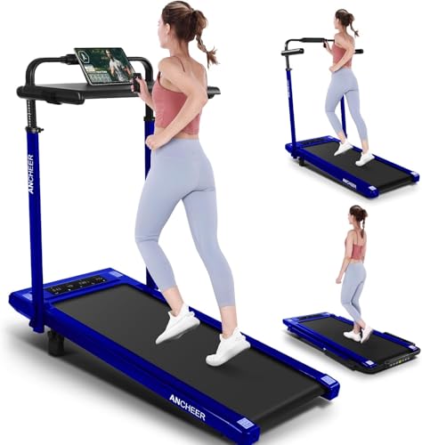 ANCHEER Walking Pad with Desk 47-50.5 Inch Adjustable Height, 8 in 1 Treadmill with 8% Incline for Home Workstation, Folding Treadmill 300lbs Weight Capacity/Ultra-Quiet/Installation-Free
