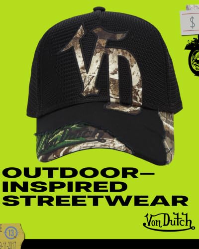 Image of Von Dutch Realtree Camo Trucker Hat, Curved Brim, Snapback