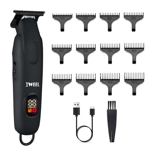 IWEEL Beard Trimmer for Men Professional Hair Trimmer for Men Hair Clippers Eletric Razor Shavers Zero Gapped T Blade Edgers Liners Cordless Rechargeable Mustache Grooming Kit for Body