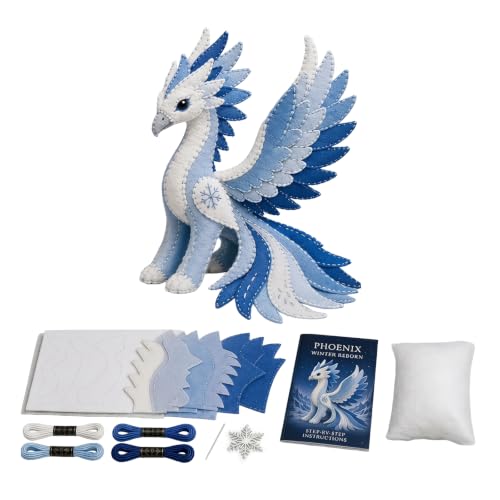 Fantasy Ocean Snow Phoenix DIY Patchwork Kit with Instruction Manual Felt
