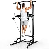 Worldgeil Power Tower Multifunktion Dip-Station - Klimmzugstange Freistehend - Pull Up Station keine Bohrung Krafttraining für Home-Gym