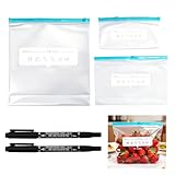 Bolsas Congelacion (90 Unidades), Buenas Bolsas con Cierre Zip, Con 2 Marcadores...