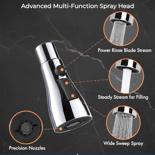 Image of ARQUIN Pull Down Kitchen Faucet 304 SS Kitchen Sink Tap Faucet- Hot and Cold with 360 Swivel Mechanical Docking Deck Mounted Waterfall Kitchen Faucet Dual Spray Modes,Black