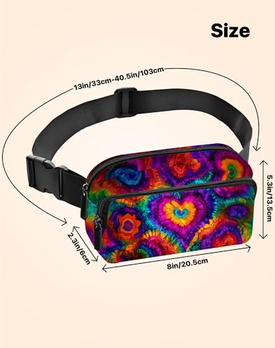 Image of Tie Dye Fanny Pack Lightweight Belt Bag Fashion Waist Pouch | Waterproof, crossbody bags for women, sports, running, traveling, hiking