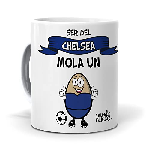 mundohuevo Taza Regalo Original Futbol. Ser del Chelsea Mola un Huevo. Ceramica AAA - 350 ml.