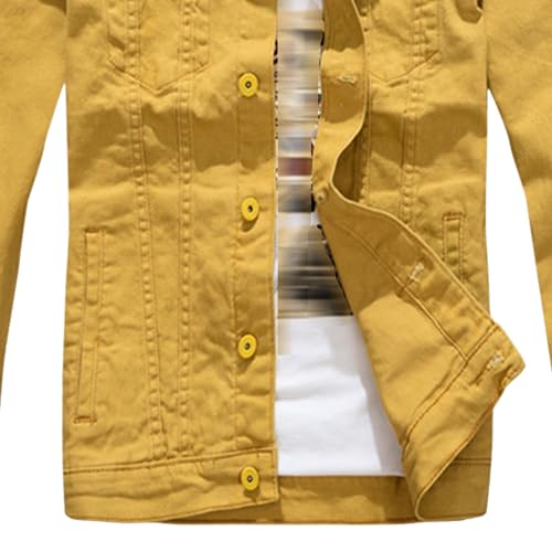 JEKE-DG Men's Button Down Vintage Jean Jacket Comfortable Classic Denim Jacket Trucker Casual Slim Fit Jacket Coat4