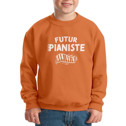 Sweatshirt enfant futur pianiste pull musique manches longues en coton