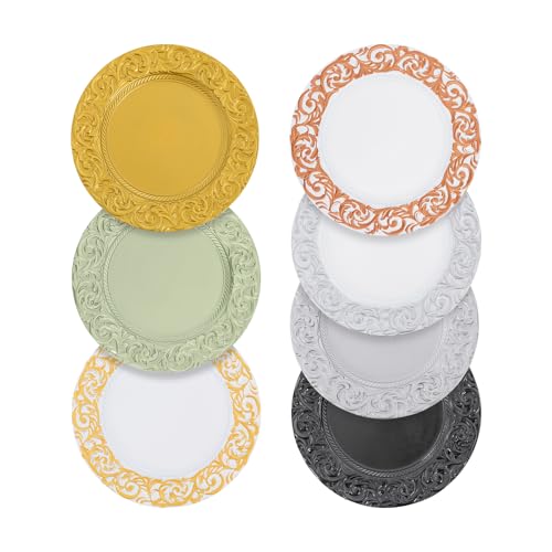 Platos Decorativos de Plástico Verde 13 in Pack x 50 miniatura 3