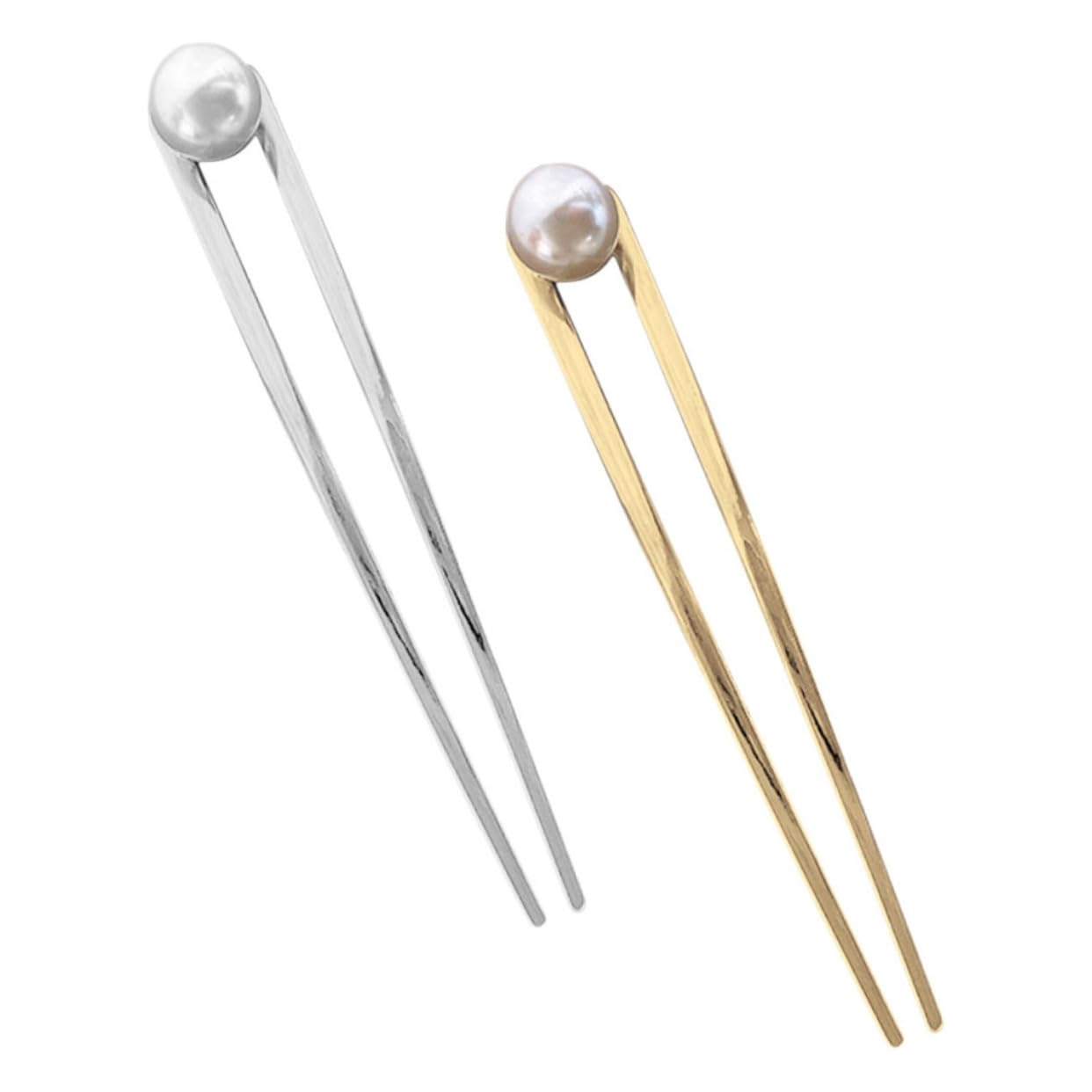 Épingles à cheveux en forme de U en bois accessoire chignon avec perles - 8
