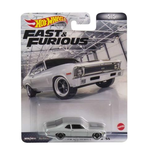 Hot Wheels Fast and Furious - Modelo de coche '70 Chevrolet Nova SS 1970 – escala 1/64, longitud 7 cm, HCP14