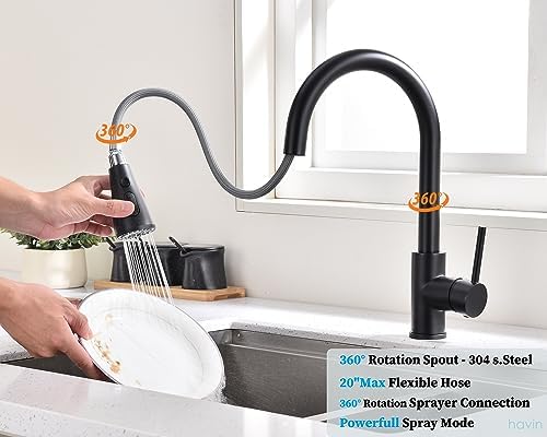 Ultimate Review: Havin Black Kitchen Faucet with Magnetic Sprayer