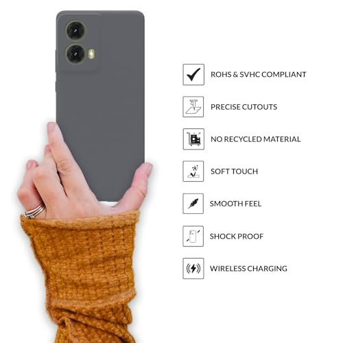 Image of SPRIG Compatible with Moto G85 Premium SilkTone (Liquid Silicone) Back Cover Drop Tested Shock Proof Mobile Case for Men, Women, Boys and Girls with Camera Protection (Dark Grey)