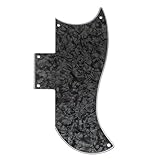 Musiclily Pro 5-Hole Half Face Guitar Pickguard for EPI China Made SG Standard 61 Electric Guitar, 4Ply Black Pearl