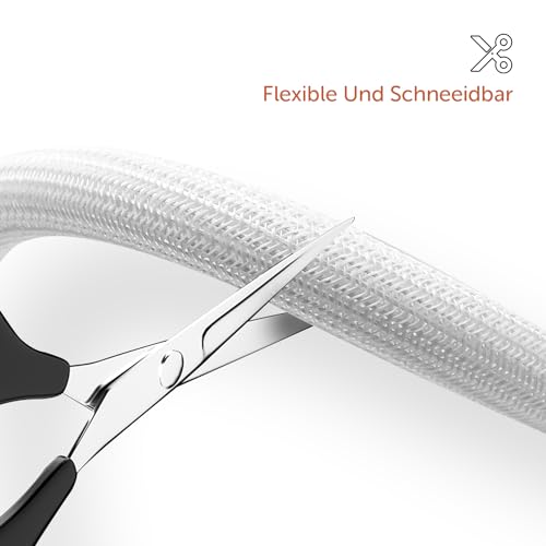 shinfly 13mm-3m Kabelschlauch Selbstschließend Weiß, Kabelmanagement, Flexibler Kabelkanal für TV und Computer, Versteckten Kabelschutz und Kabelverwaltung