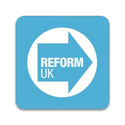 Gift Insanity Blue - Reform Party Logo - It's Time For Reform - Pack Of 10 Square Stickers - 55Mm X 55Mm (, Vinyl, Political Typography, Sticker, Reusable)