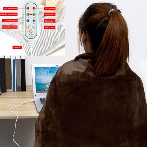 Couvertures électriques USB à 3 niveaux de chauffage doux pour lit et bureau - 6