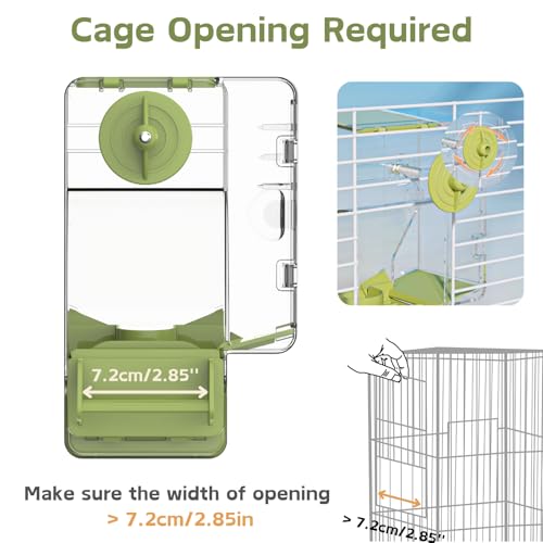 Automatic Bird Feeder, Bird Cage Feeder with Perch Multi-Functional Holder for Fruits Vegetables for Parakeet Canary Cockatiel Finch (Green) - Image 5