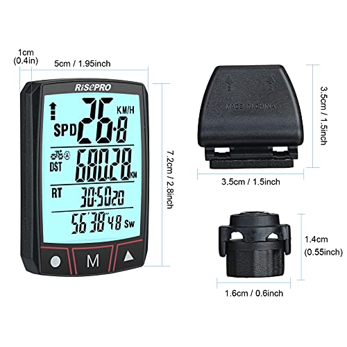 Wireless Bike Computer, RISEPRO Bicycle Speedometer And