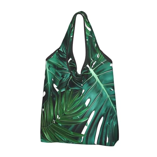 Sacs fourre-tout lavables et robustes avec motif feuilles de palmier vertes