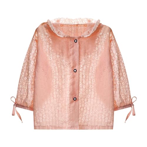 Winter Coat Tops 2024 Children‘s Summer Solid Color Thin Sun Protective Clothing With A Hat For Girl Christmas Gifts