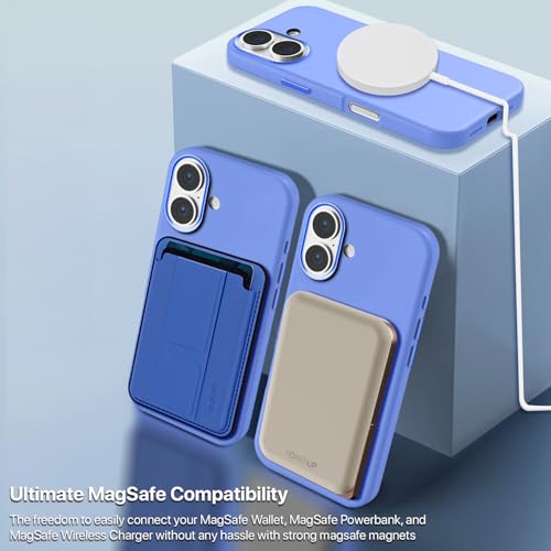 Image of GRIPP Rubon Case Compatible with Mag-Safe for iPhone 16 | 6ft Drop-Tested with D30 Technology, Soft Silicone, Anti-Slip Grip, Raised Metallic Camera Ring, Lightweight Back Cover - Blue
