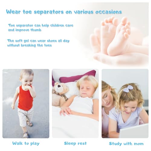Image of Toe Separators Kids Corrector for Pedicure: Enhanced by Soft Gel Spacers(2 Pairs )