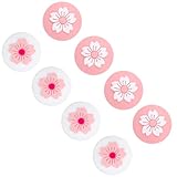 GORGECRAFT 8個 2色スイッチジョイコンサムグリップキャップ フラワージョイスティックカバー ソフトシリコン保護滑り止めサムスティックボタンカバー 交換スイッチコントローラー2.12x0.75cm