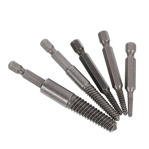 ARTIBETTER 5pcs Stripped Screw Extractor Bolt Remover Tool for Damaged Screws Mini Size Easy to Carry Multi-Size Fit